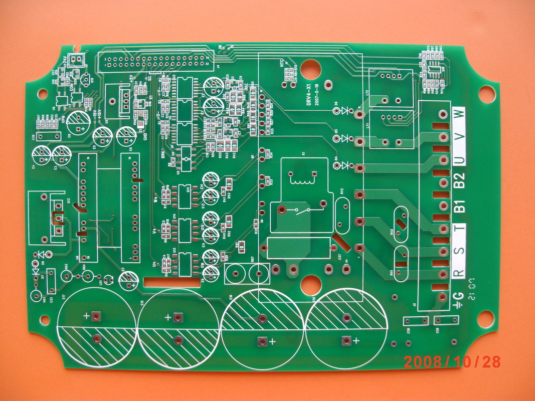 2 strati PCB a doppio lato in saldatura verde resistente al colore ritardante la fiamma