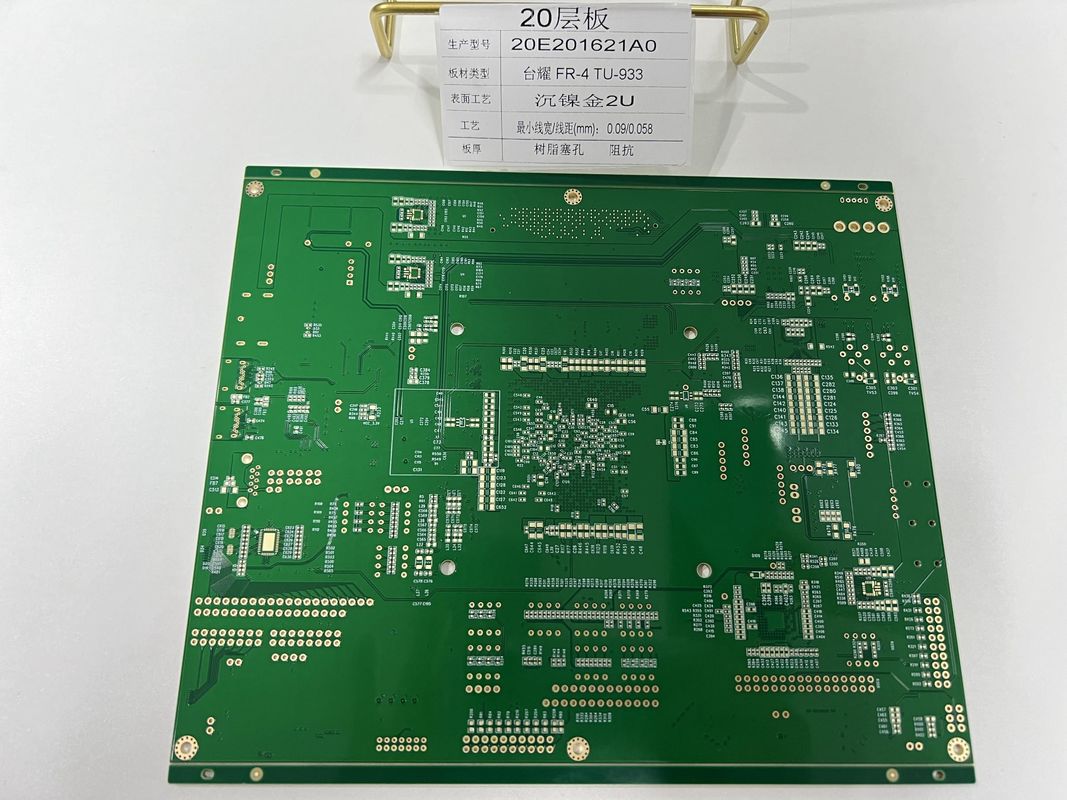 6-32 strato HDI PCB fabbricazione con 0,25 mm BGA e Mezzo buco per presa della lampada 20 strati Tuc TU-933 PCB ad alta velocità