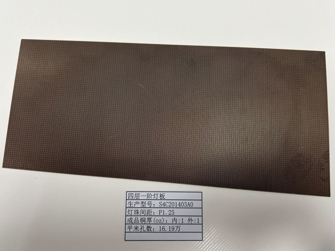 Tavola PCB ad alta densità di interconnessione con supporto alla presa della lampada schermo a LED HDI prototipo 4L 1+N+1 Quickturn