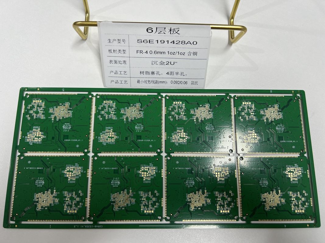 Tavola per PCB HDI resistente 6-32 strati HDI Quattro lati Mezzo buco Laser Buco dimensione 0,075 mm