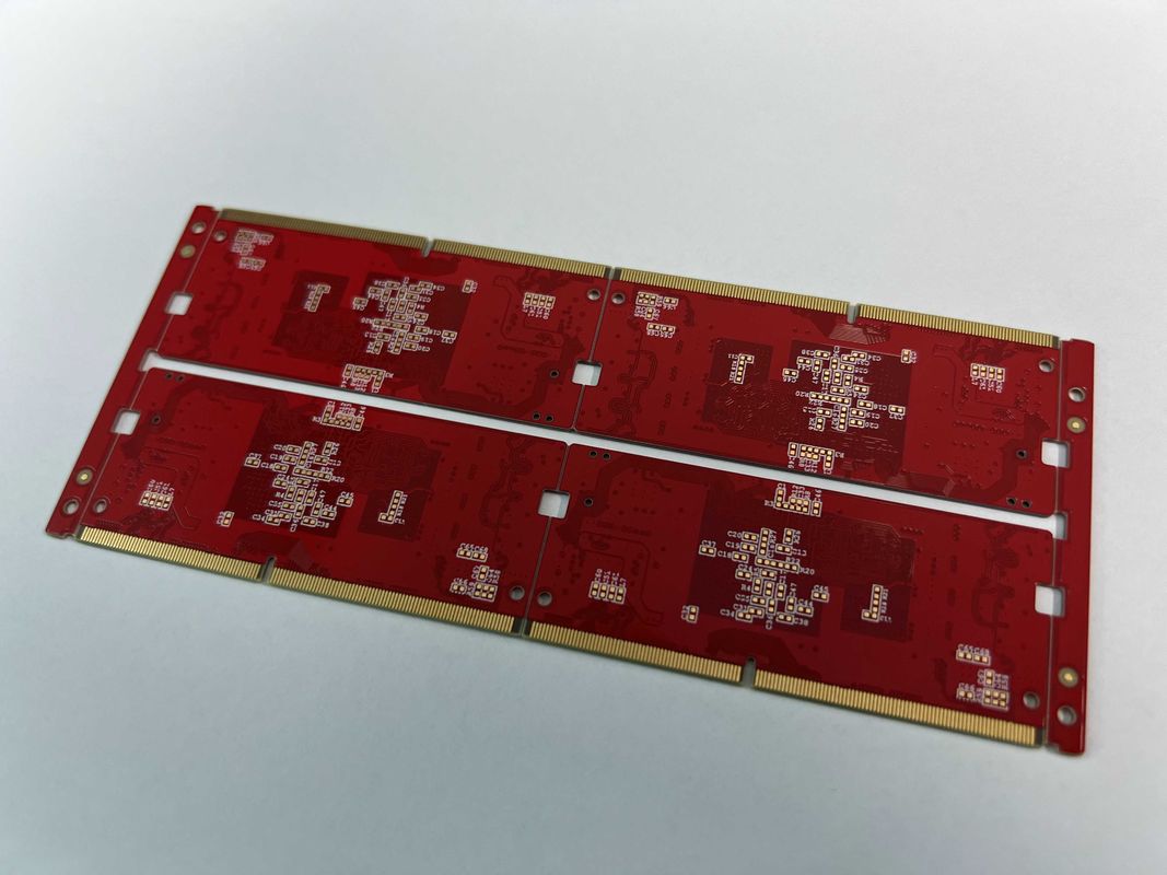 Tavola PCB a superficie multilivello in oro immersione con colore maschera di saldatura rossa e peso di rame 0,25OZ